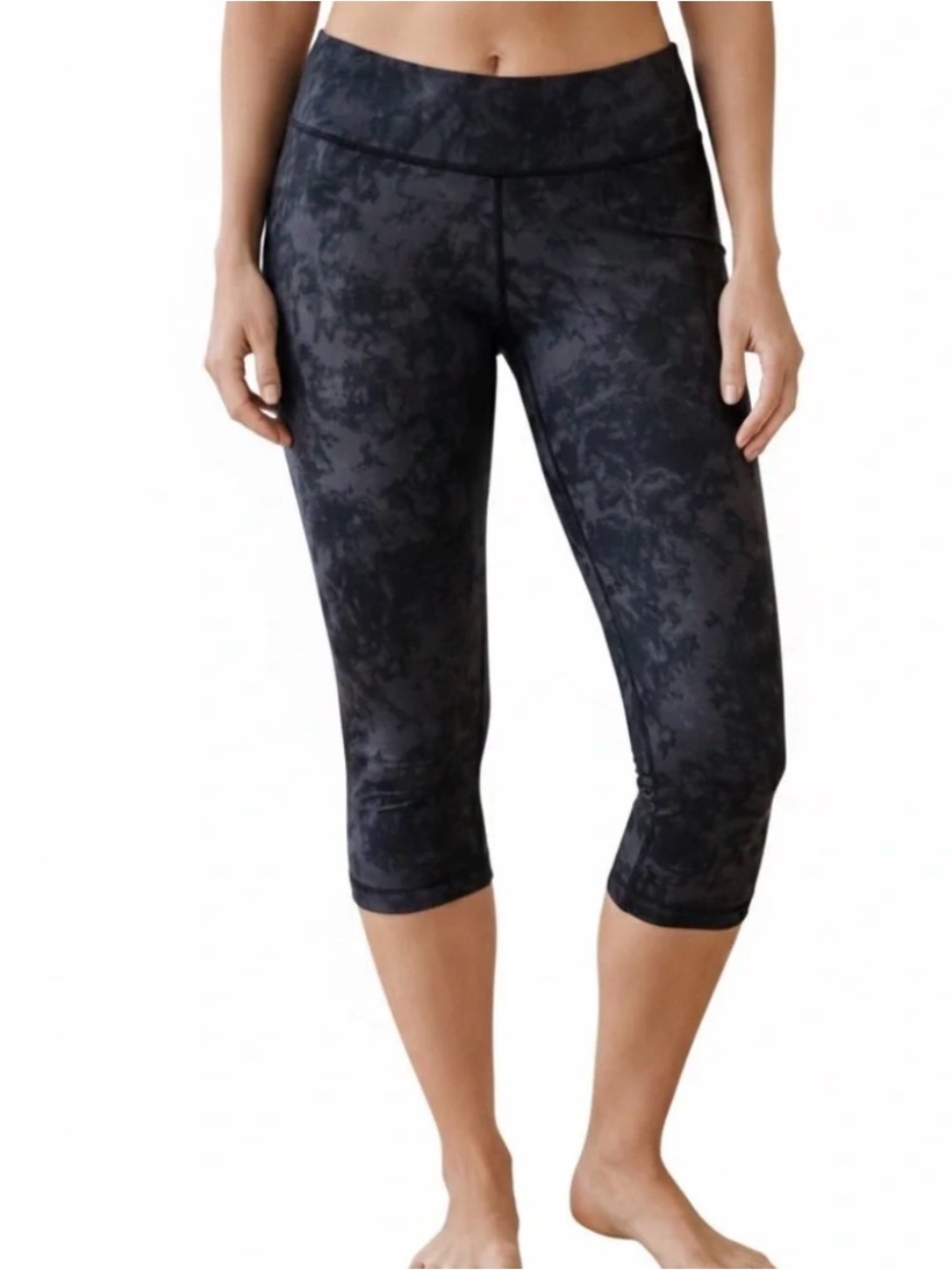 Lululemon Wunder Under Leggings Crop Mid-Rise Washed Marble Titanium Deep Coal 8